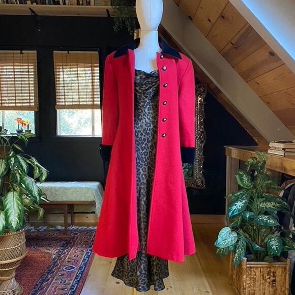 Vintage Red Wool Coat - Picture 1 of 11